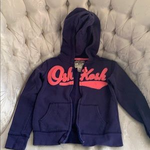 Oshkosh girls hoodies size 6 blue and pink